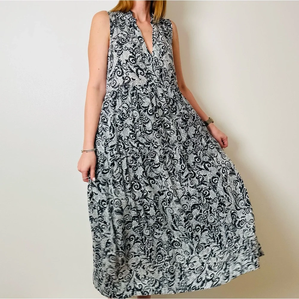 Maeve by Anthropologie Marya Tiered Boho Floral Paisley Lightweight Maxi Dress
